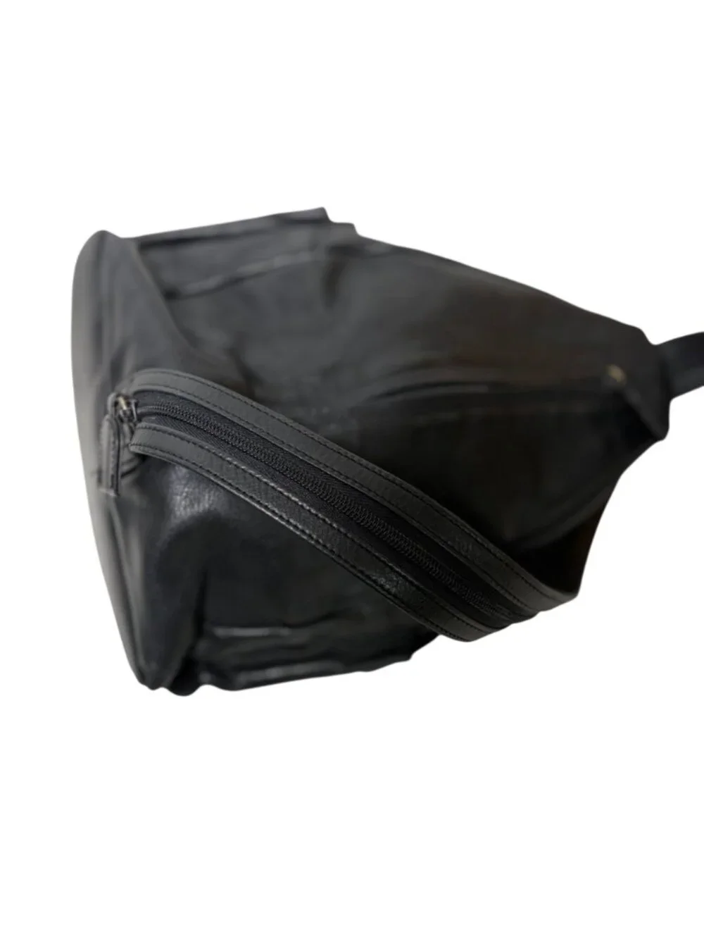 Vintage Boulder Ridge Shafmaster Leather Co Black Sling Backpack Bag Some Flaws